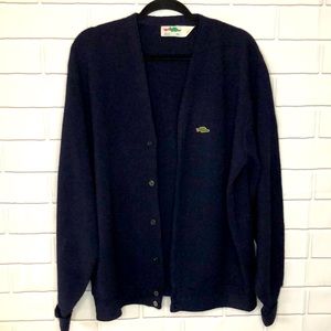 Vintage Sears Dragon Logo Men's Acrylic Navy Cardigan Size XL